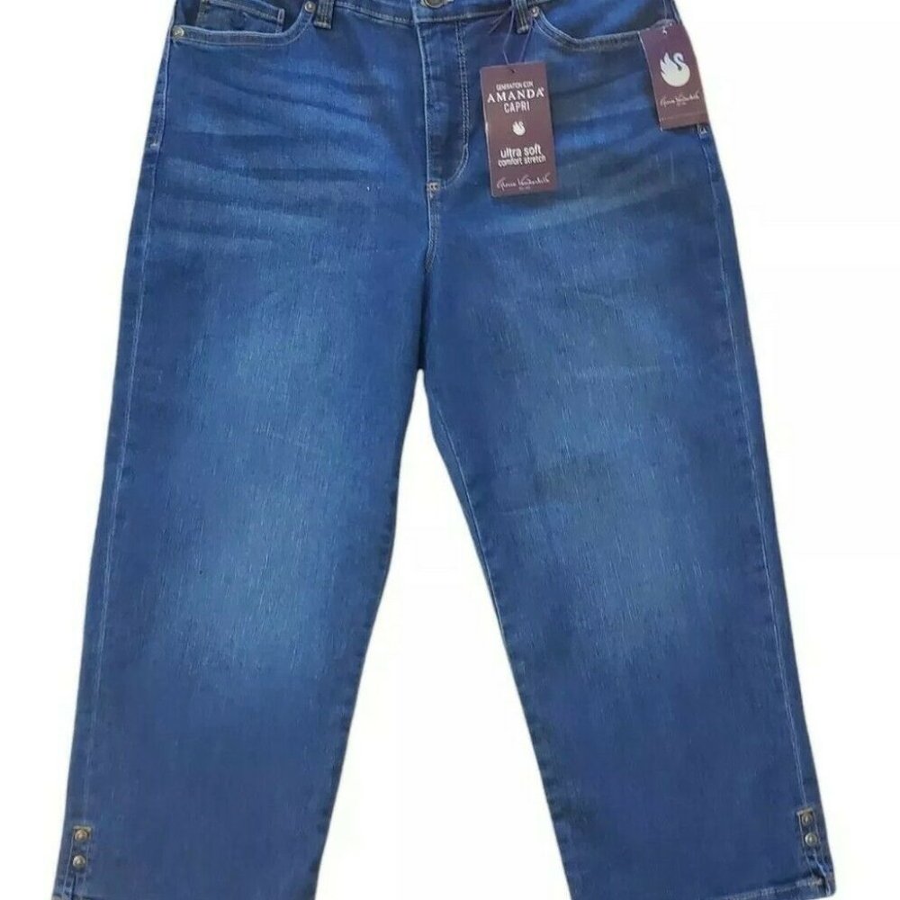 Gloria Vanderbilt Women's Capri Jeans Amanda Color Porter Whiskers  Size 6 New